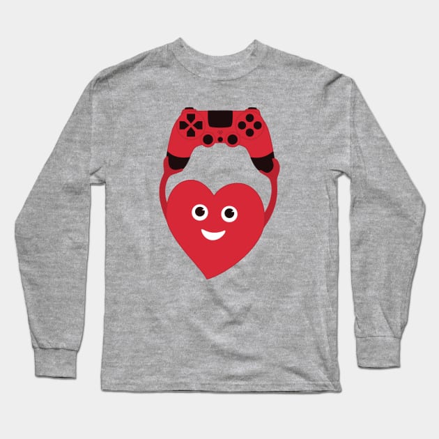 Gamer Heart Long Sleeve T-Shirt by Boriana Giormova